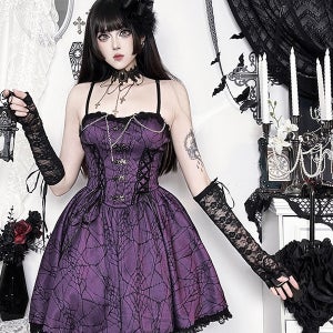 끌레클로젯 지뢰계 고스로리 원피스 공주풍 코르셋 보라색 드레스