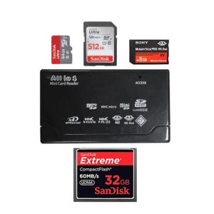 올인원 SMJ USB 2.0 카드 멀티리더기 블랙 6슬롯 캠코더용품 SD리더기