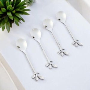 나뭇잎 7day 티스푼4p세트 디저트 요거트 스텐 숟가락 미니스푼 B2B 판촉물 납품용