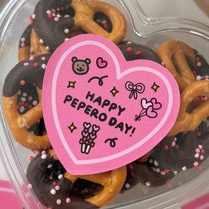 러블리 빼빼로데이 스티커 하트 30매 소량 선물 답례 포장스티커 구디백 핑크