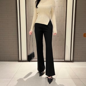 슬랙스 하이웨스트 기모 가을 정장바지 스판 여자 바지 여름 밴딩 핀턱 와이드 팬츠