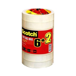 3M 스카치 투명테이프 502 리필 18mm x 20m 6+2롤 75mm코어