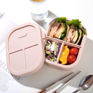 디아르 국내산 플래티넘 실리콘 다이어트 직장인 도시락통 650ml, 베이비핑크