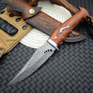 K484 잉어 우드핸들 캠핑 나이프 헌팅 전술 택티컬 컴뱃나이프 칼