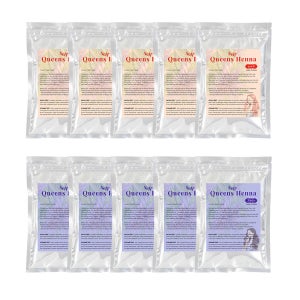 퀸즈셀프헤나 새치 흰머리 천연염색 모발관리 100g, 레드5브라운5, 10개
