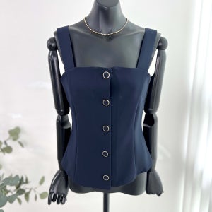 스퀘어 사각넥 금장단추 베스트 정장조끼 25FW