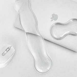말랑 실리콘 키보드 마우스 손목 받침대 세트 투명 블랙