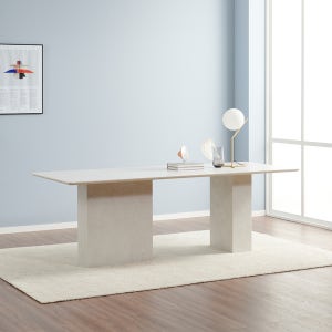 세라믹식탁 대형 카페 디자인 화이트 테이블 유니테 1800mm, 라임아이보리