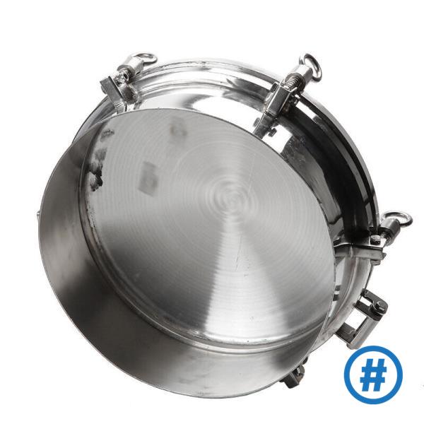 304 스테인리스 스틸 원형 맨홀 탱크 맨웨이 커버 위생 압력 200mm