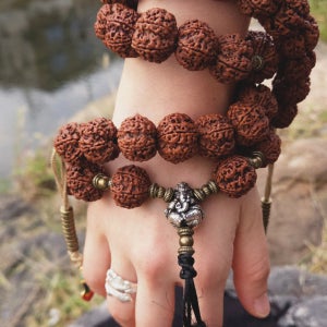 지혜의 보검 실버 가네샤 구루 6각 고퀄리티 루드락샤 54염주 문수보살 보검 카운터 네팔 티벳 스타일 925 은