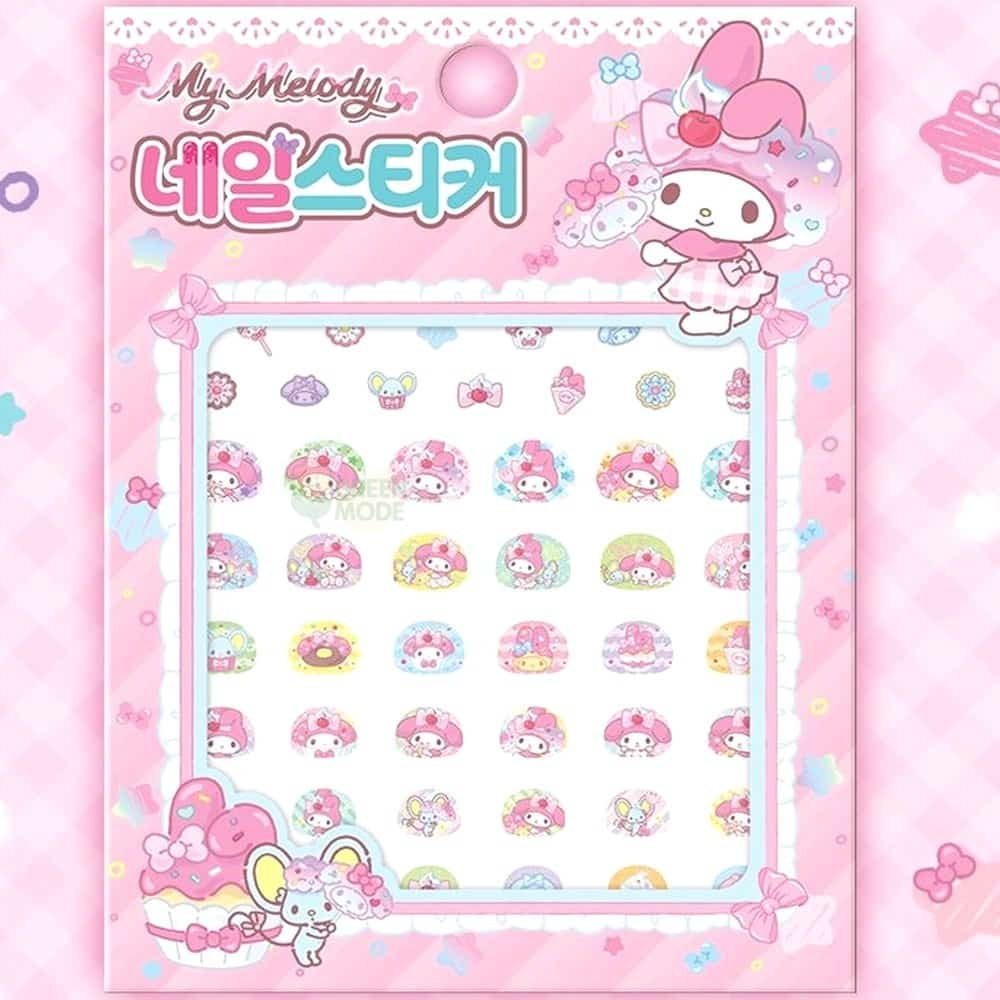 GM7 마이멜로디 네일스티커 스윗 꾸미기스티커 유아생일선물 붙이는손톱 손톱꾸미기