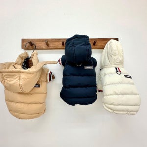 멜로위드 강아지옷 겨울 후드 탈부착 패딩 점퍼 아이보리 베이지 네이비