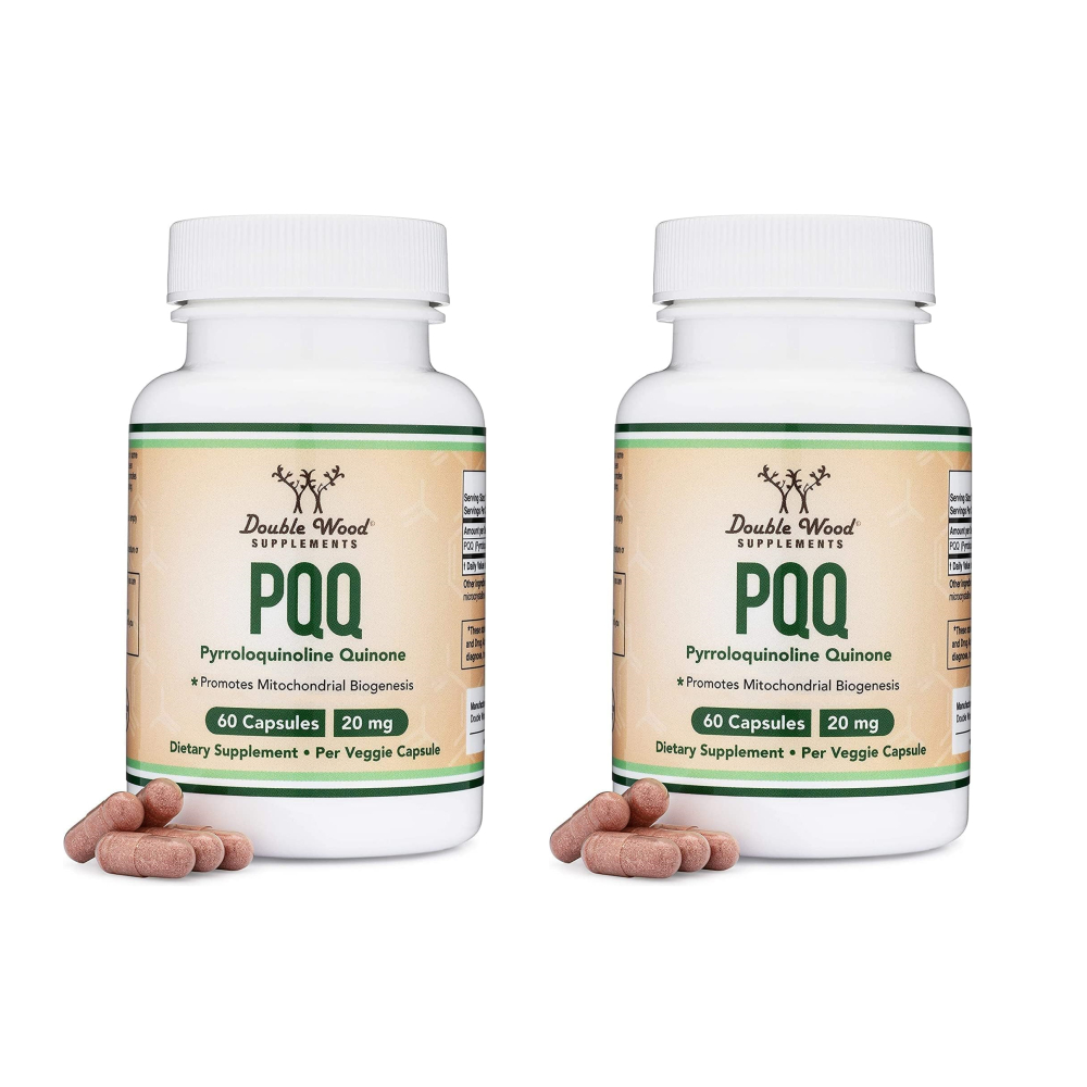 더블우드 <b>PQQ 피롤로퀴놀린 퀴논</b> 보충제 20mg 60캡슐 2팩