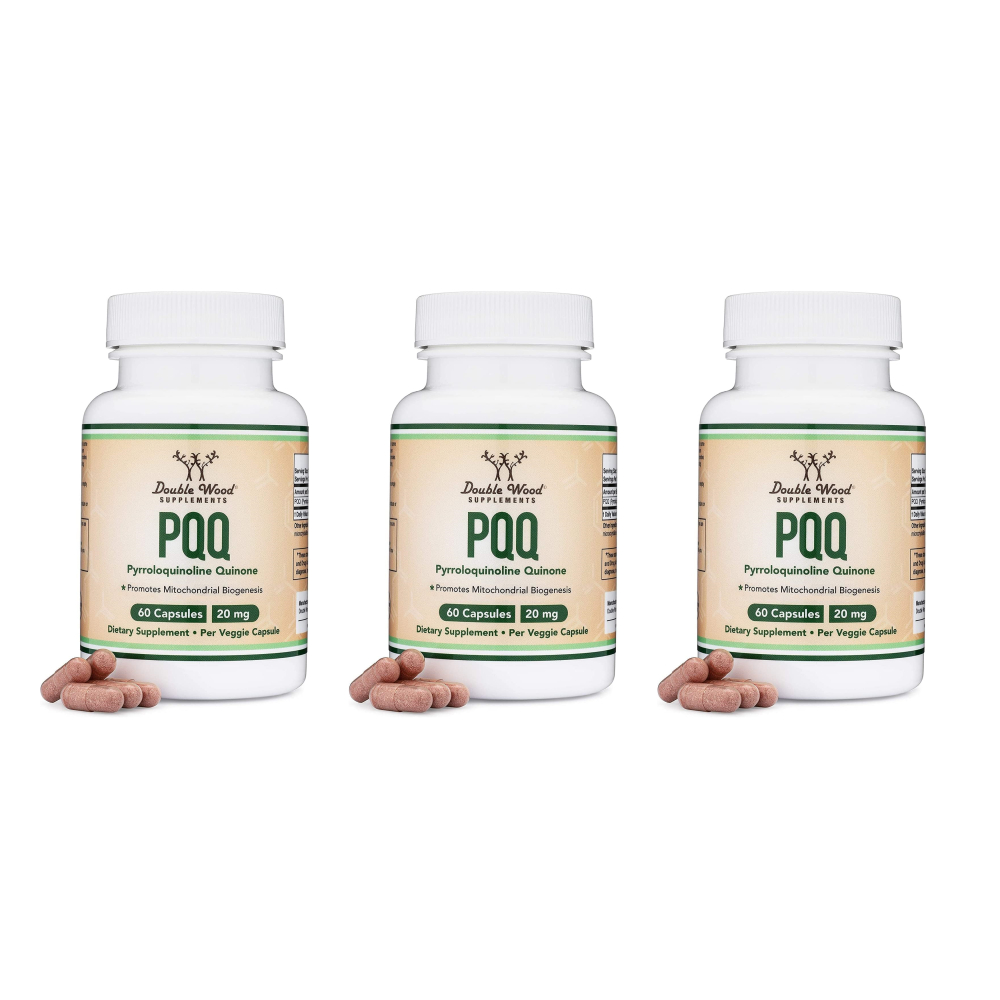 더블우드 <b>PQQ 피롤로퀴놀린 퀴논</b> 보충제 20mg 60캡슐 3팩
