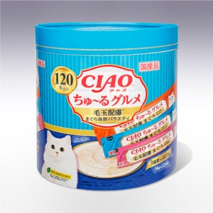 이나바 챠오츄르 대용량 버라이어티팩 고양이츄르 SC- 214 헤어볼, 참치+해산물 120p, 14g, 1개