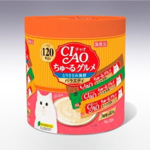 이나바 챠오츄르 대용량 버라이어티팩 고양이츄르 SC- 213 닭가슴살+해산물 120p, 14g, 1개