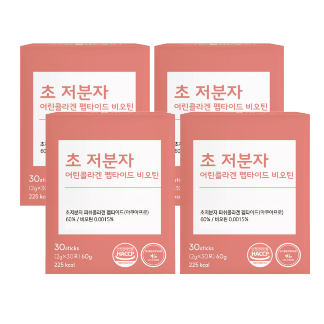 초 저분자 어린 피쉬 콜라겐 펩타이드 가루 30포 4개