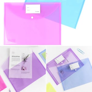 투명 똑딱이 네임택 A4 클리어 파일 문서정리 서류 과제 보관함