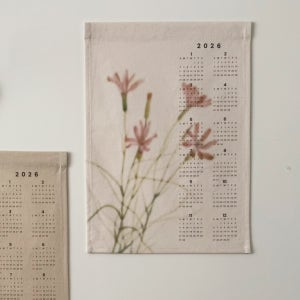 플라워 블러 [26년 패브릭달력] 광목천 14수 원단인쇄 A3 말아박기 주문제작