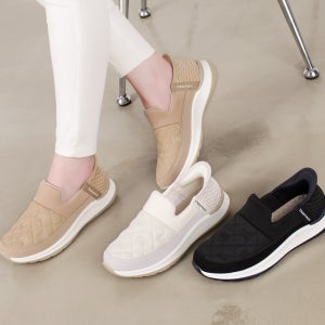 가죽 폭신한 이중 쿠션창 가죽 여성 슬립온 단화