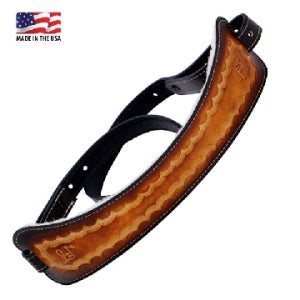LM Products Hand Tooled Vintage Style Fleece Leather Strap (250GVT) 가죽 기타 스트랩