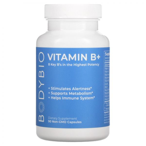BodyBio, 비타민B+, 유전자 변형 성분 무함유 캡슐 90정 274439 BodyBio (<b>바디바이오</b>)