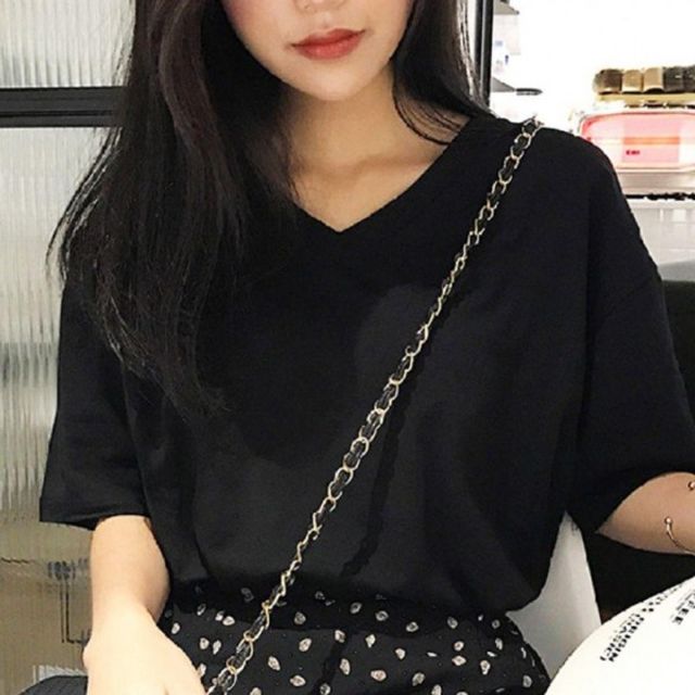 여성용 썸머 <b>브이라인</b> 플레인 숏<b>티 스탠다드</b> 반팔티 남방 다크 반소매티 프리미엄티탑 우먼 스탠다드티 흰