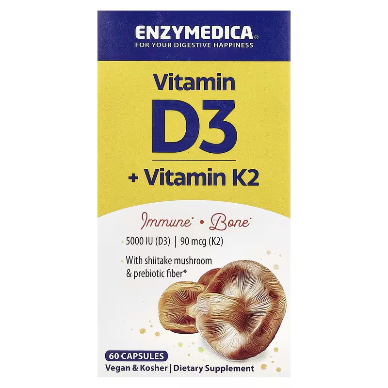 <b>엔자이메디카 비타민</b>D3 + <b>비타민</b>K2 캡슐 60정
