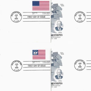 미국 2000년 국기 초일봉투 4종 1세트 판매번호: 1000-67~1000-70