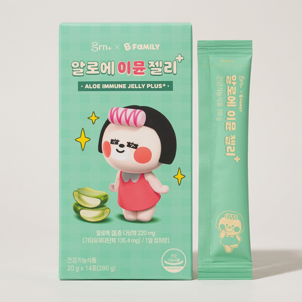 GRN 알로에 이뮨 젤리 플러스 20g 14스틱 1개