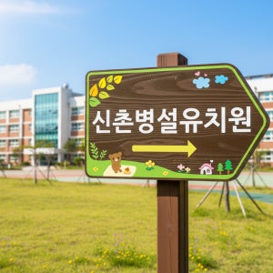 아트앤나무 어린이집간판 텃밭 안내판 나무간판 이정표