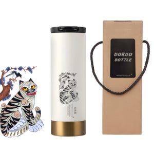한국전통 호작도 에디션 독도보틀 마이보틀 텀블러 500ml 크림 기념품 선물세트
