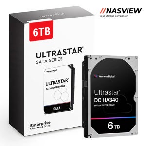WD Ultrastar HA340 데이터센터 서버 NAS 용 하드디스크 256MB, 6TB