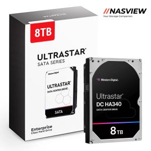 WD Ultrastar HA340 데이터센터 서버 NAS 용 하드디스크 256MB, 8TB