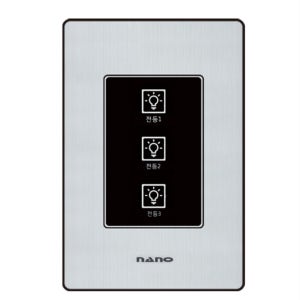 국산 (주) 나노 무선 터치 아트2 스마트 전자식 스위치 3구 블랙