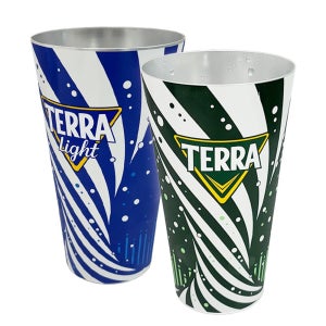 테라 변온 알루 컵 맥주 잔 그린 굿즈 진로 라이트 콜드 알루미늄 메탈 550ml 전용