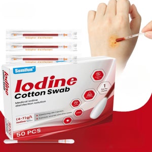 그린 포비돈 스틱 스왑 일회용 소독 알코올 알콜 베타딘 요오드 멸균 면봉 50개