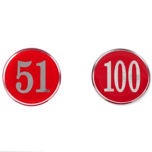 캐비닛 목욕탕 신발장 1P 원형 48mm 에폭시 번호표시 스티커 레드 51~100