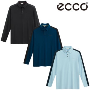 에코 골프웨어 남성 골프 티셔츠 컬러 블록 긴팔 카라 신축성 어패럴 RDCLS10040