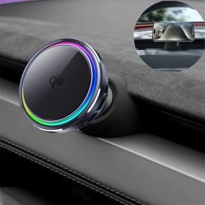 세상의모든제품 테슬라 모델Y주니퍼 모델3하이랜드 차량용 Qi2 맥세이프 아이스 쿨링 LED 고속 무선충전기 + YZ 마운트 거치대