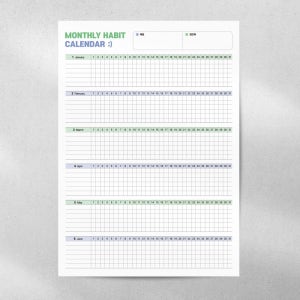 습관 캘린더 A4 1장 루틴 목표 기록 관리 양식 일지 일기 체크리스트 투두 플래너 만들기