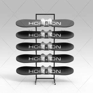 양면형 스노우보드 진열대 거치대 스노우보드거치대 보관함 스탠드 바퀴 블랙 85x40x160cm