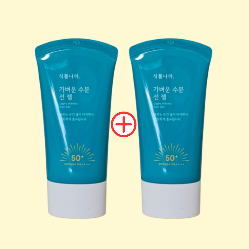 식물나라 가벼운 수분 선 젤 로션 60ml 2개(+추가 15ml 2개) 선크림 산소수