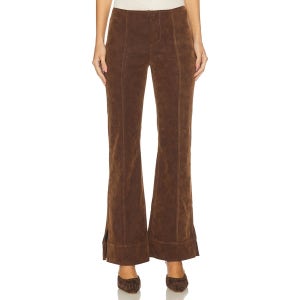 리볼브직영몰 Free People x We The Free Glow Up Pant Suede In Shaved Chocolate Wide Leg
