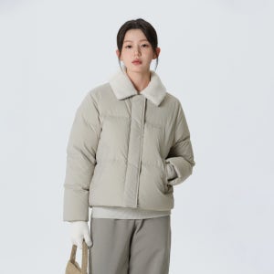 [스노우피크 어패럴] 시티캠퍼 여성 부클넥 헤비 다운 자켓 Light Beige (S26WWGDJ57)
