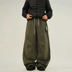 [기획상품, 33000원] AD 워싱 피그먼트 투턱 벌룬 밴딩 팬츠