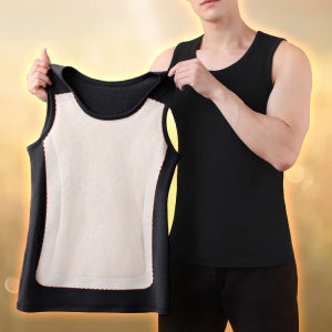 미미캐츠 양모 100% 덧댐 방한 기모 보온 남성 나시 런닝 R-1788