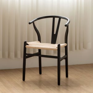 와이체어 원목 인테리어 라탄 카페의자 블랙