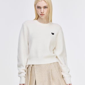 지제로 팬서 알파카 크루넥 니트 화이트 WH6KT800WH