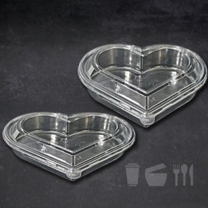 하트용기 소,대 500개세트 투명PET 과일 반찬 샐러드용기 180mm TY